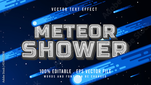 Meteor shower text effect editable 3d style