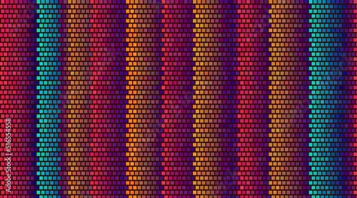 Tribal ethnic blanket stripes, mexican fabric seamless pattern. Poncho texture, abstract boho vector illustration.