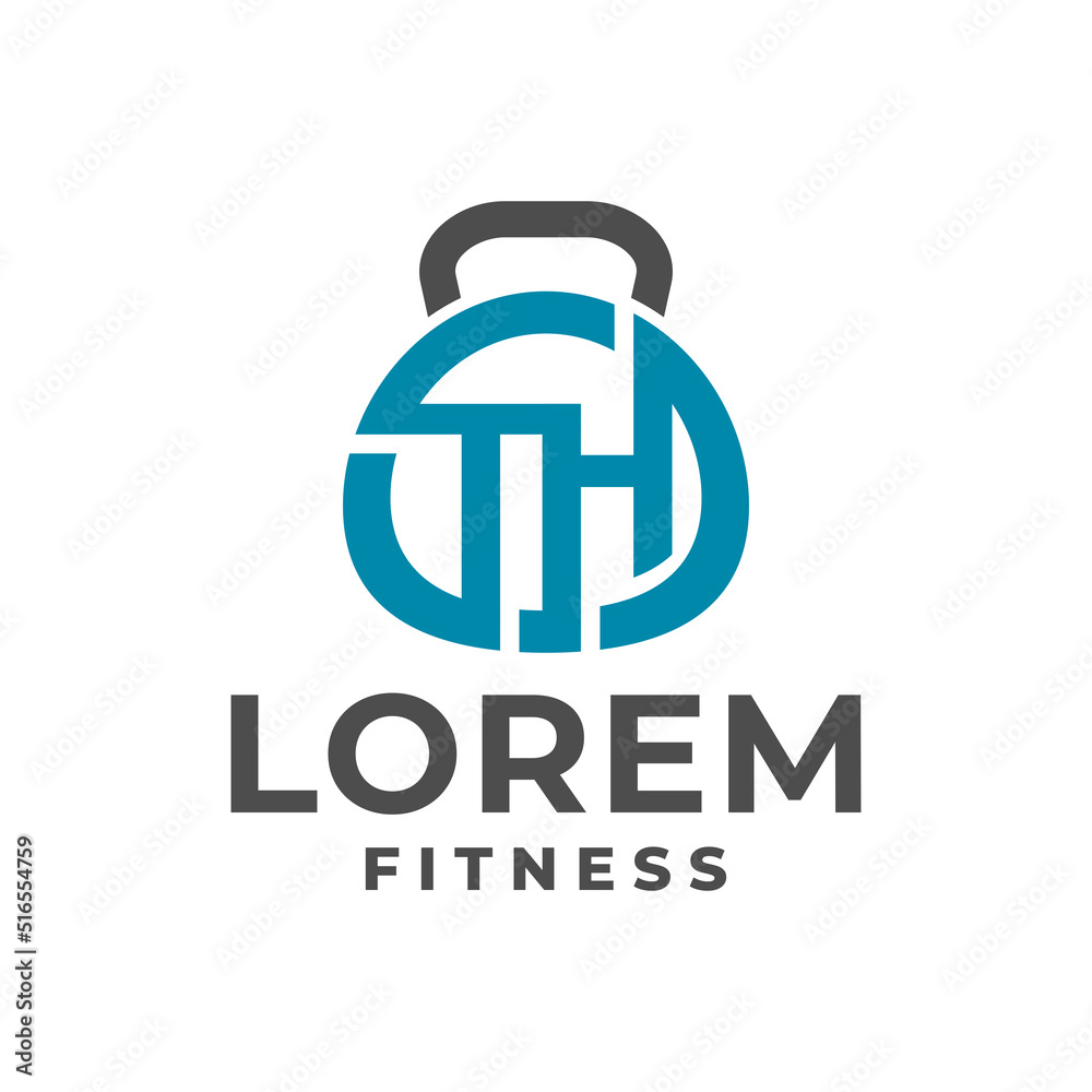 gym logo with letter T H. for fitness center logo or any business related to gym, fitness and sport. gym logo with letter T H. for fitness center logo or any business related to gym, fitness and sport.