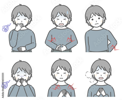 体調が悪い少年（私服）
