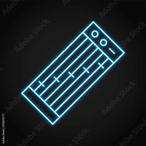 Koto musical instrument neon icon