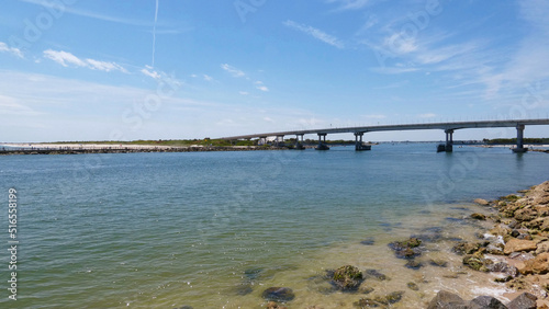Bridge Connects Between North and South Sides of Sebastian Inlet Where Atlantic Ocean and Indian River Meet