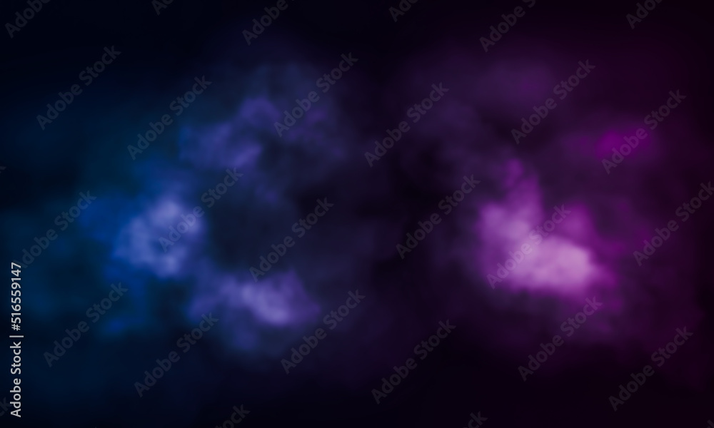 Blue and purple smoke or fog on a dark background.