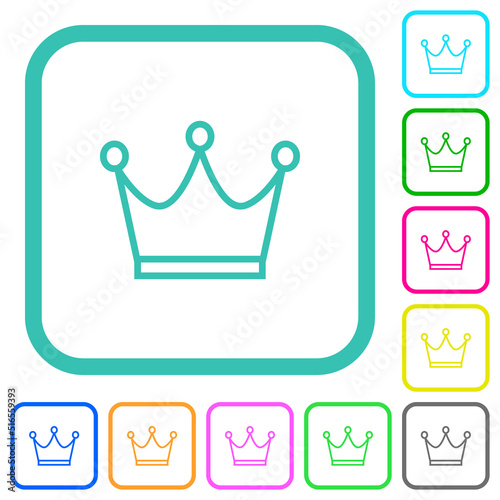 Crown outline vivid colored flat icons