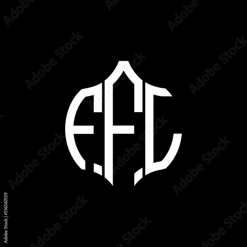 FFL letter logo. FFL best black background vector image. FFL Monogram logo design for entrepreneur and business.
 photo