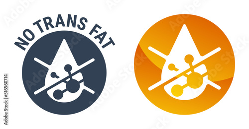 No trans fat - icon for organic healthy food