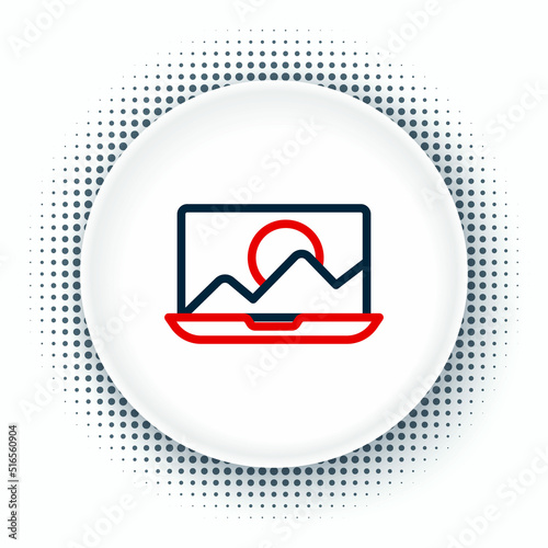 Line Photo retouching icon isolated on white background. Photographer, photography, retouch icon. Colorful outline concept. Vector