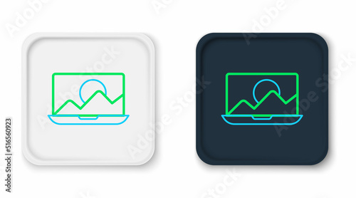 Line Photo retouching icon isolated on white background. Photographer, photography, retouch icon. Colorful outline concept. Vector