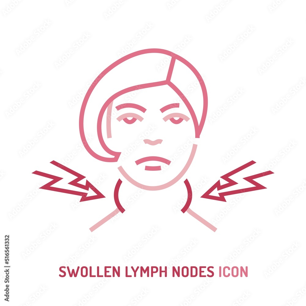 Swollen lymph nodes icon. Editable vector illustration Swollen lymph nodes icon. Editable vector illustration