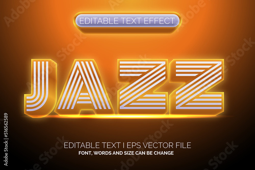 luxury jazz music text effect, editable music and party text style 