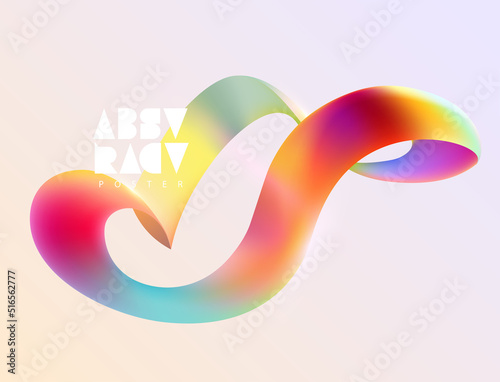 Colorful spiral ribbon. Abstract vector background with colorful lines.