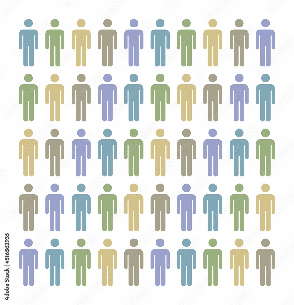 group of people vector illustration,man icon with different colors. group of people vector illustration,man icon with different colors.
