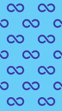 pattern. Infinity sign is blue, isolated on pastel blue backgrounds. Symbol of infinity. Vertical image. 3D image. 3d rendering