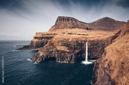 Cliffs & Waterfall , Faroe Islands