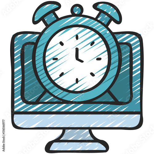 Computer Alarm Clock Icon
