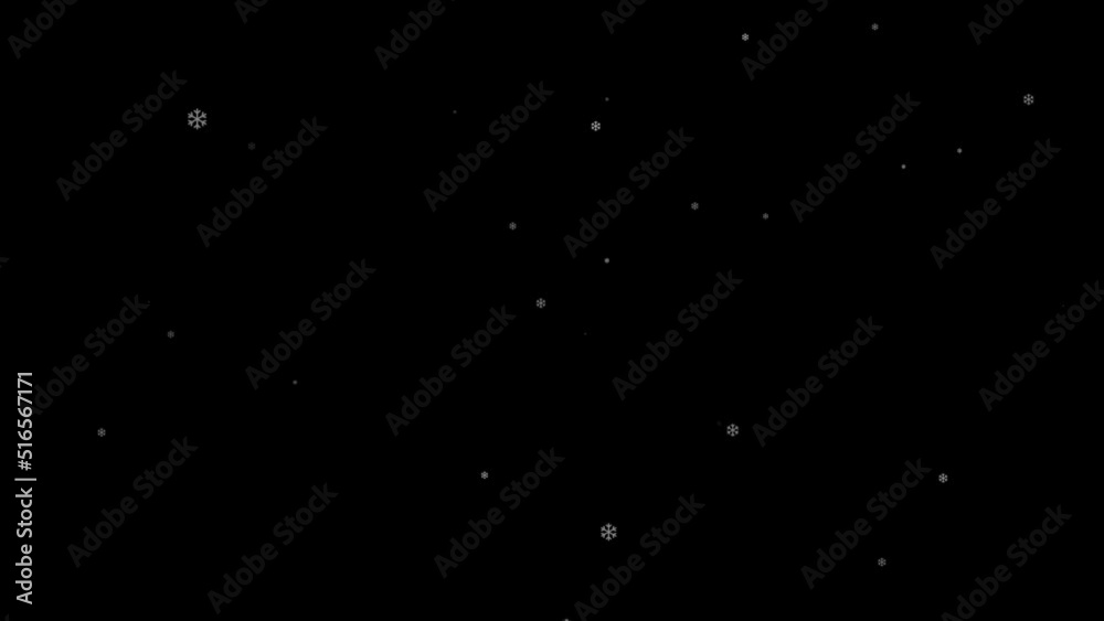 Particle Snow Falling Down in Black Background