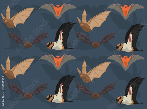 Various Bat Species Seamless Wallpaper Background