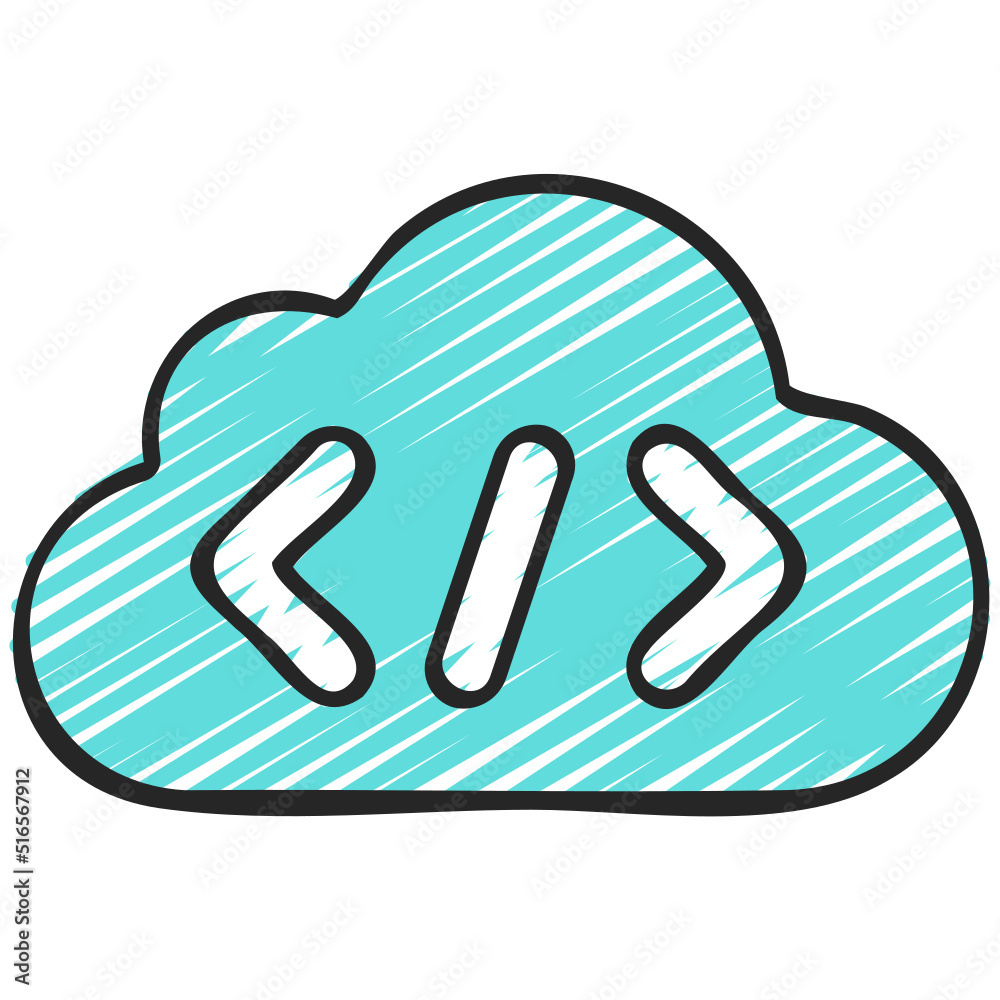 Obraz premium Cloud Code Icon