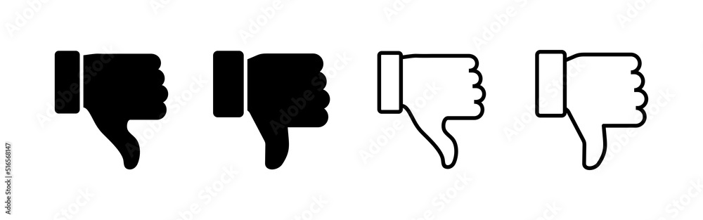 Dislike icon vector. dislike sign and symbol. Hand with thumb down Dislike icon vector. dislike sign and symbol. Hand with thumb down