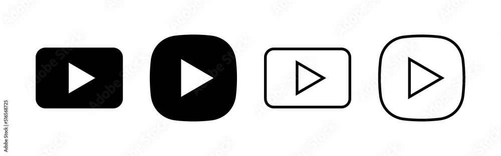 Play icon vector. Play button sign and symbol Play icon vector. Play button sign and symbol