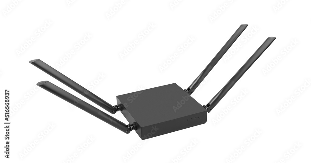Fototapeta premium Wireless Wi-fi Router with antennas