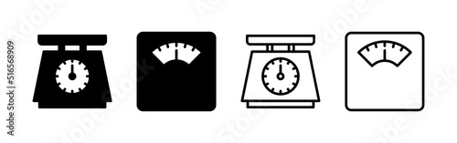 Scales icon vector. Weight scale sign and symbol