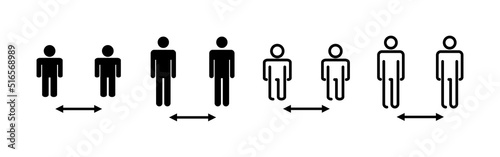 Social distance icon vector. social distancing sign and symbol. self quarantine sign