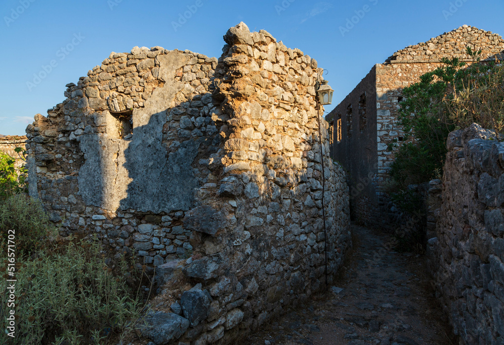 The ruins of the Castle of Himara on the top of the hill nor far from Vlore, Albania