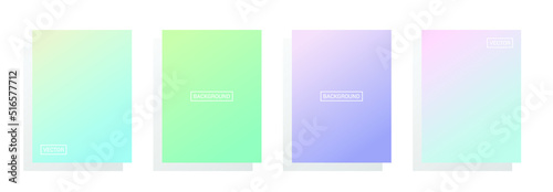 Set of modern gradient abstract background. 2D color, colorful design for vertical poster, flyer, banner, backdrop. Vector illustration isolated EPS 10.