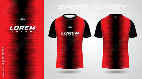 black red t-shirt sport jersey design