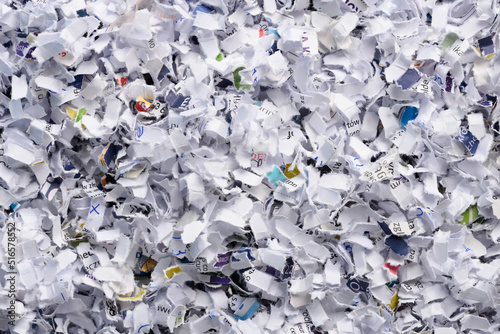 Photography Cross cut shredded paper background texture top view