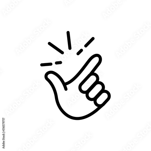 Vector icon for easy. Finger snapping line sign - vector illustration