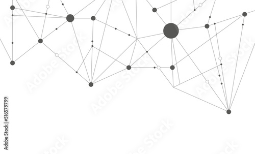 Polygonal abstract network connected dots and lines background template. Blockchain technology linked global digital database graphic vector.