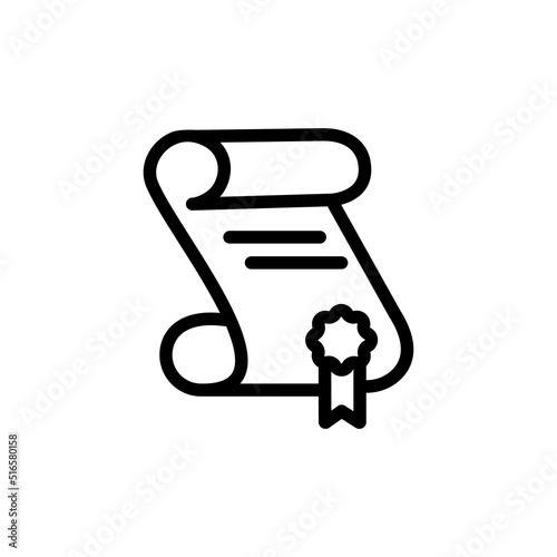 The diploma icon. Certificate symbol. Flat Vector illustration