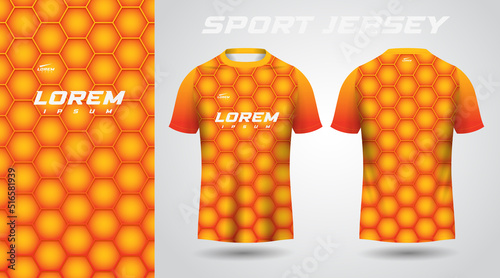 orange honey comb t-shirt sport jersey design