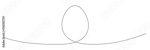 Egg continuous one line drawing.  Easter egg linear symbol. Vector illustration isolated on white.