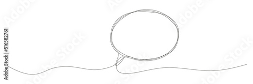 Speech bubble continuous one line drawing. Chat linear symbol. Dialogue sign. Vector illustration isolated on white.