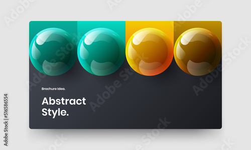 Creative magazine cover vector design layout. Original 3D balls landing page concept. © kitka