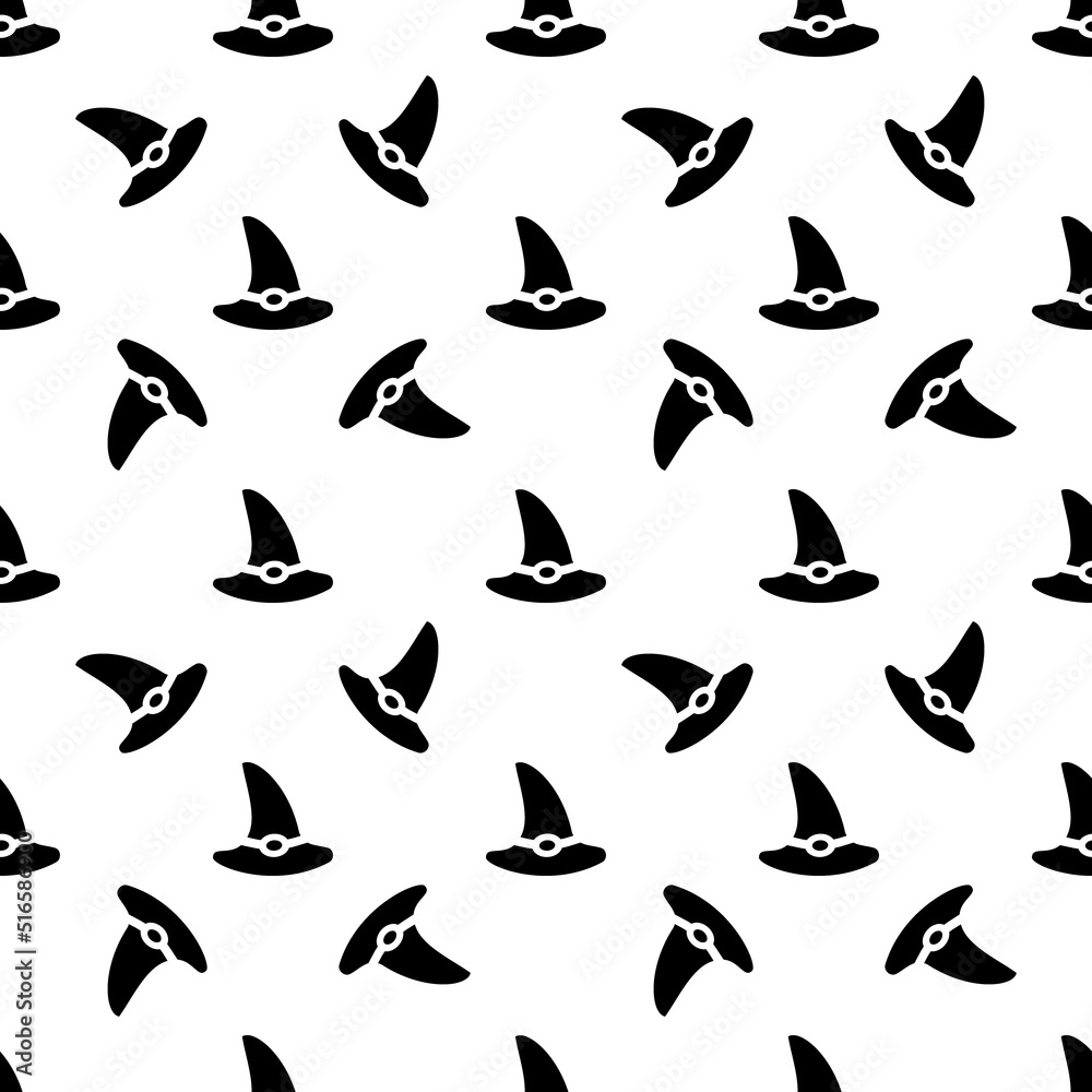 Seamless pattern with a witches hat on a red background. Vector illustration for Halloween design Seamless pattern with a witches hat on a red background. Vector illustration for Halloween design