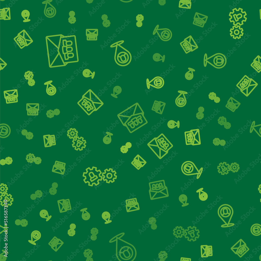Set line Project team base, Human with gear and Worker location on seamless pattern. Vector Set line Project team base, Human with gear and Worker location on seamless pattern. Vector