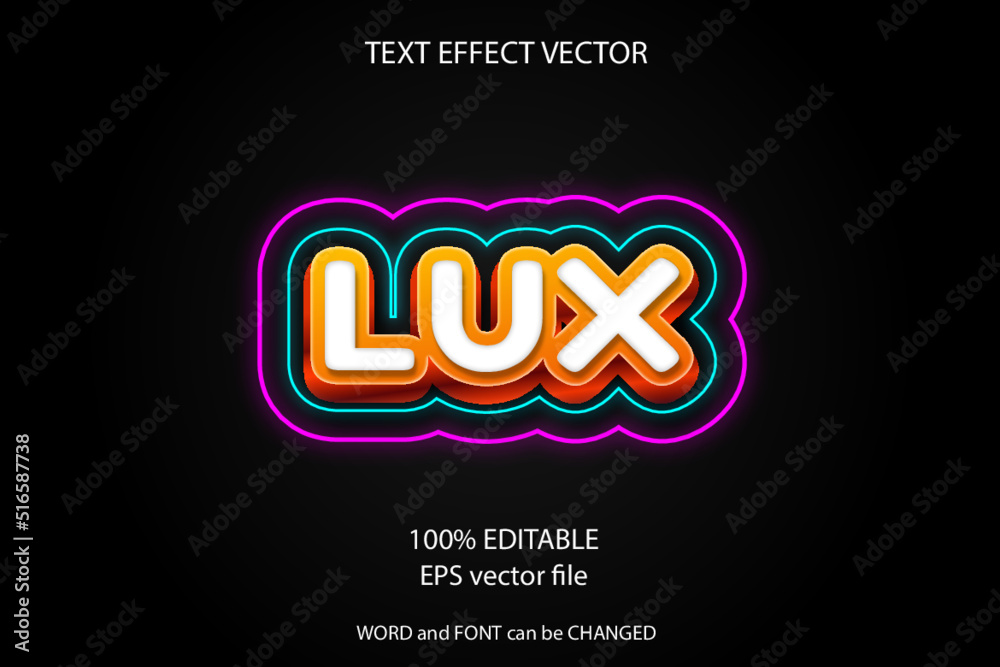 Text effect editable lux