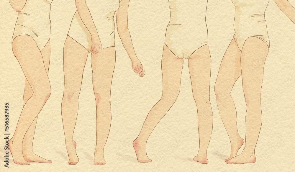 Fototapeta premium watercolor swimmers