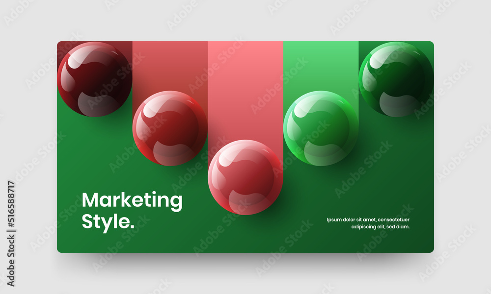 Abstract realistic balls corporate identity illustration. Geometric poster vector design layout.