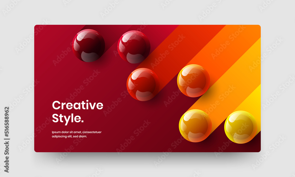 Modern 3D balls corporate brochure layout. Geometric leaflet vector design concept.