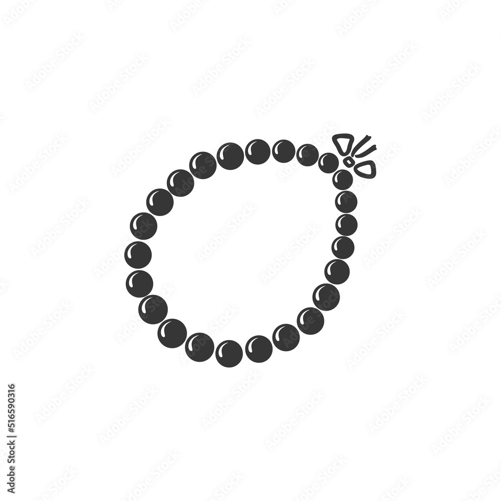 Obraz premium Beads necklace icon in flat sign vector