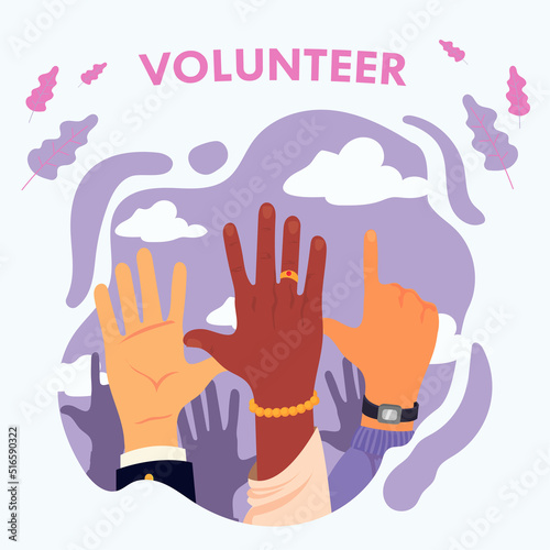 colored hand volunteer