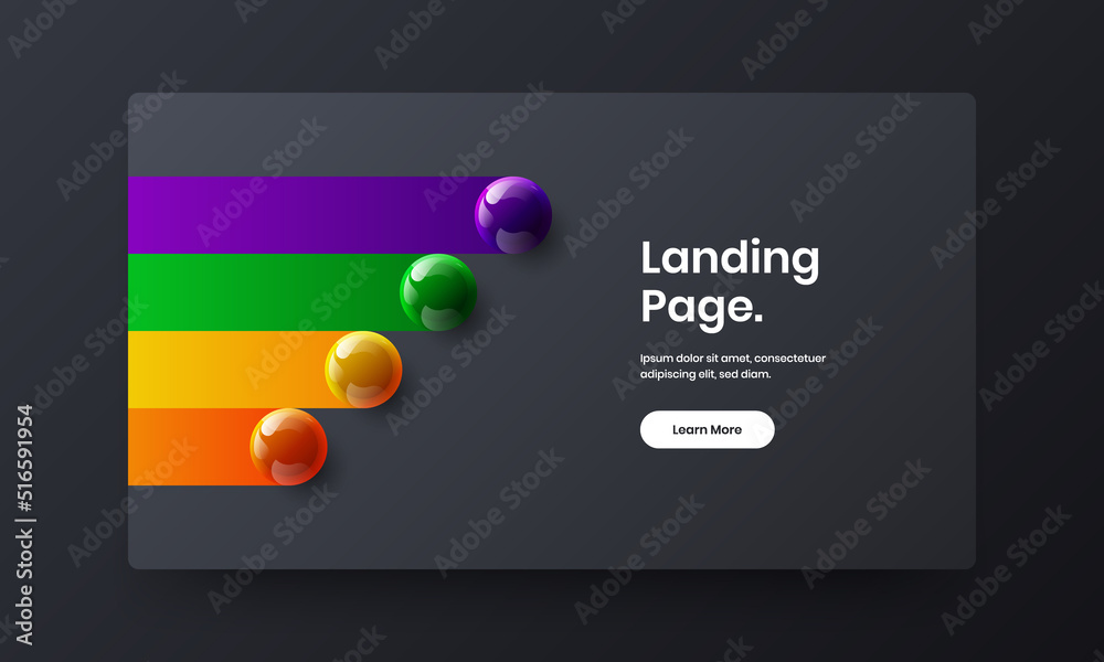 Naklejka premium Creative 3D balls site illustration. Colorful placard design vector concept.