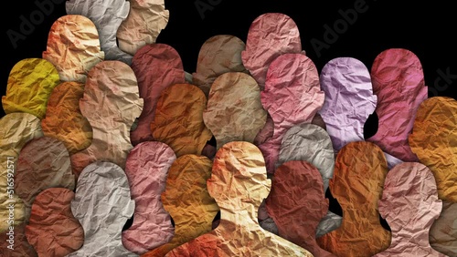 Diverse group of multiethnic multicultural people silhouette.