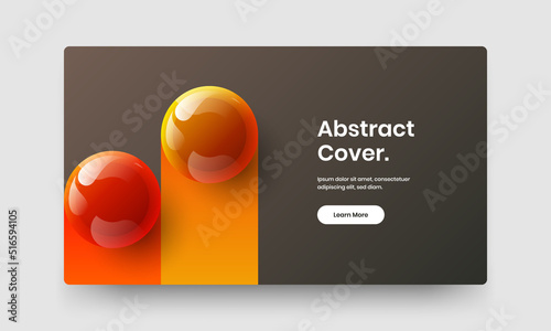 Creative presentation vector design template. Minimalistic 3D balls brochure concept.
