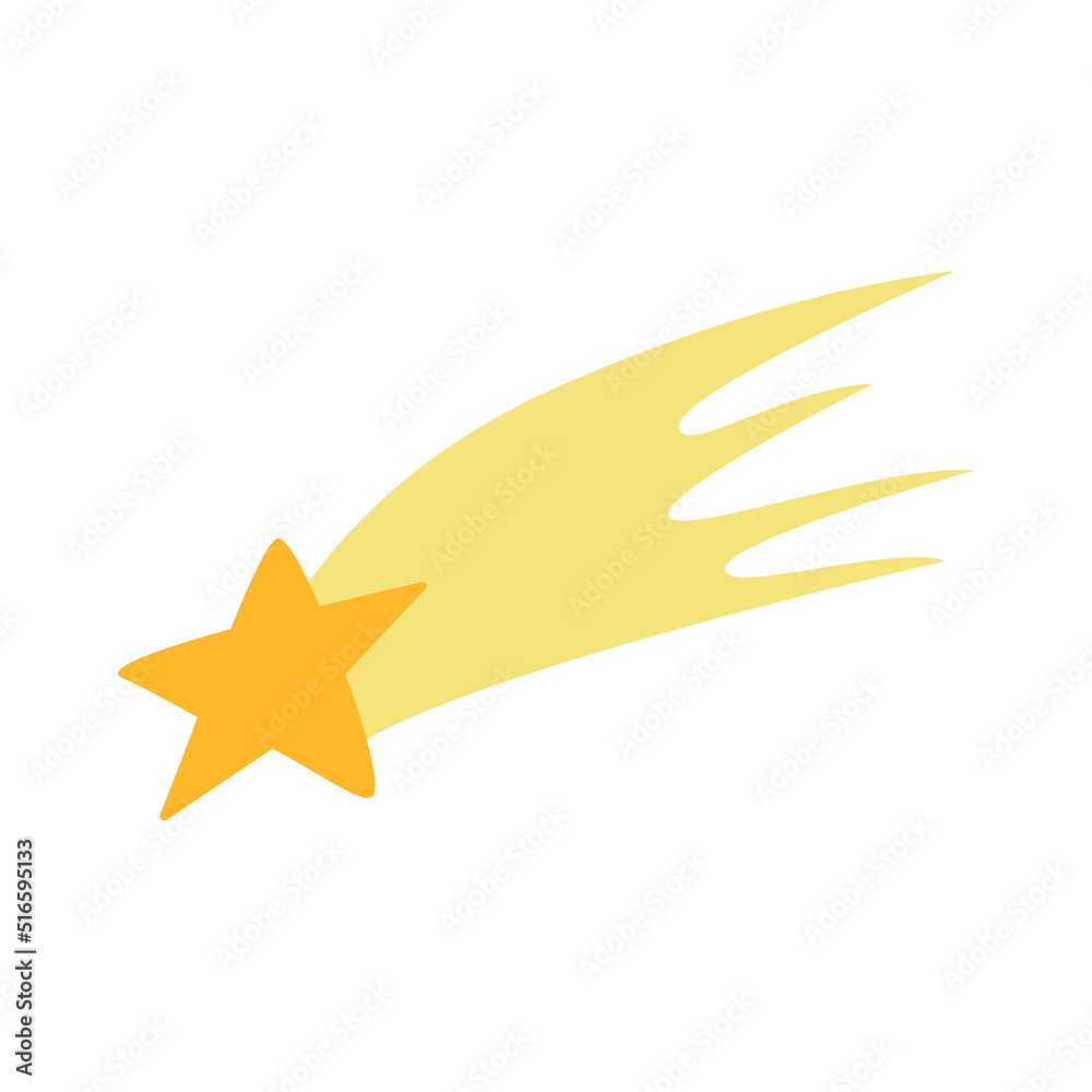 Galaxy star comet, fantasy meteor. Astronomy object in cosmos. Space meteorite or asteroid. Vector illustration on isolated background Galaxy star comet, fantasy meteor. Astronomy object in cosmos. Space meteorite or asteroid. Vector illustration on isolated background